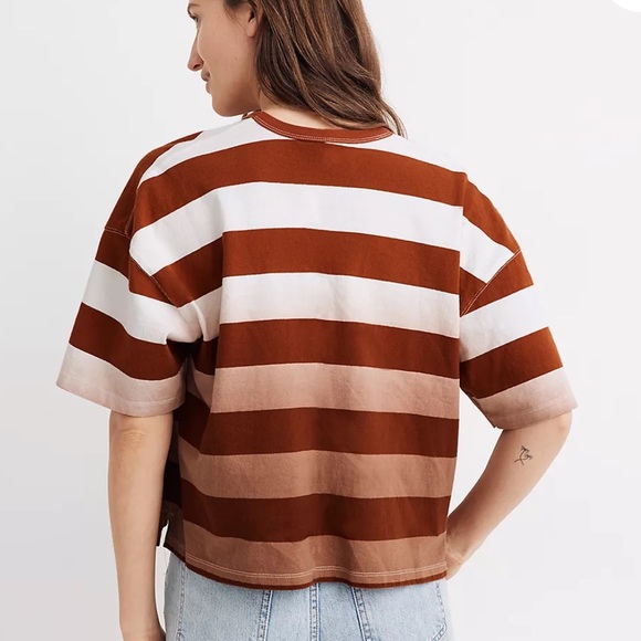 Madewell Dip-Dye Oversized Tee in Groton Stripe - Picture 4 of 11